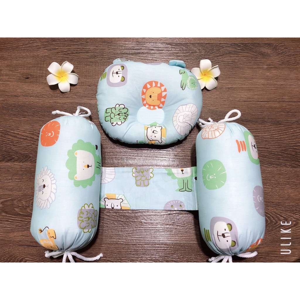 Bộ gối + chặn bông sơ sinh hàng Việt Nam cho bé