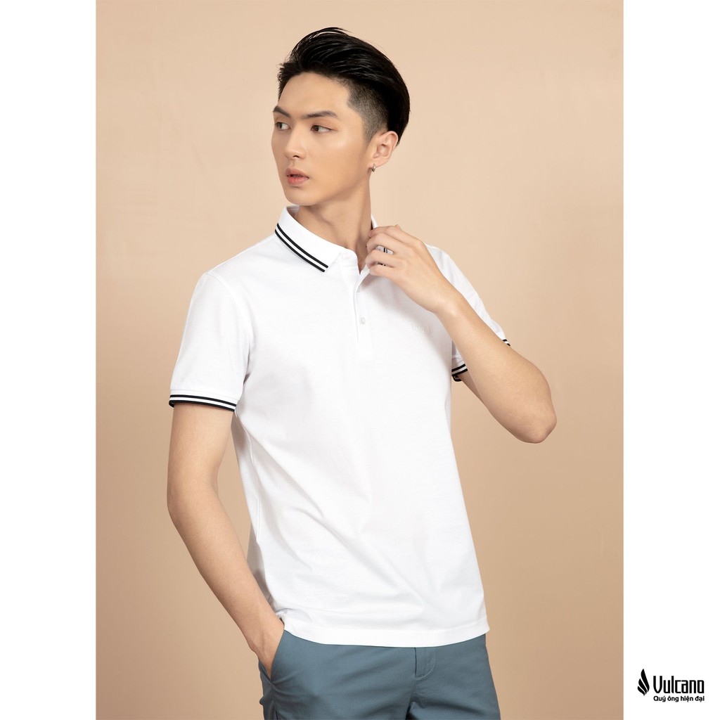 Áo thun Polo nam VULCANO in họa tiết vải Cotton Mỹ xuất xịn chuẩn form, sang trọng, thanh lịch 1001 | BigBuy360 - bigbuy360.vn