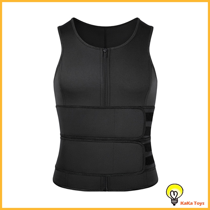 [KaKa Toys] Men Sauna Suit Sweat Vest Waist Trainer Body Shaper Tank Top Compression S