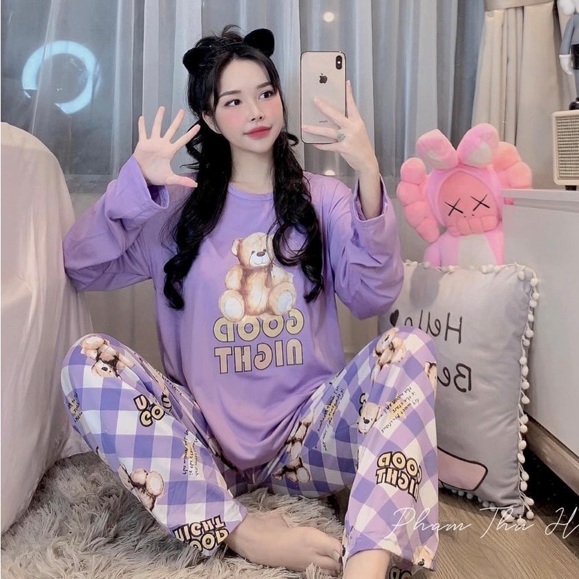 Đồ bộ mặc nhà đồ ngủ nữ thun cotton chất đẹp mềm mịn in hình dễ thương 🍀[HÀNG ĐẸP CHUẨN] | BigBuy360 - bigbuy360.vn