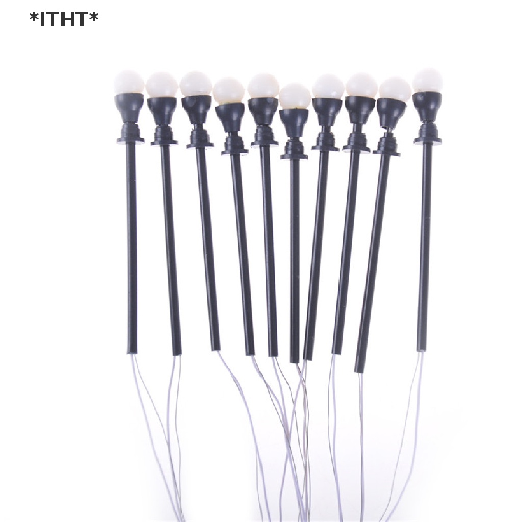 Set 10 Mô Hình Đèn Đầu Đơn Có Dây Và Bóng Đèn Tỉ Lệ 1: 100 Trang Trí Sân Vườn