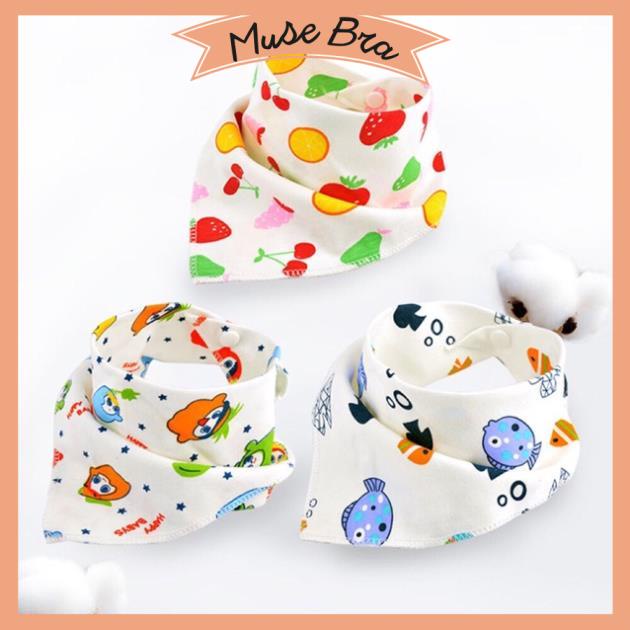 [Giá sỉ] Khăm Yếm Cotton Cao Cấp Có Cúc Mở Cho Bé