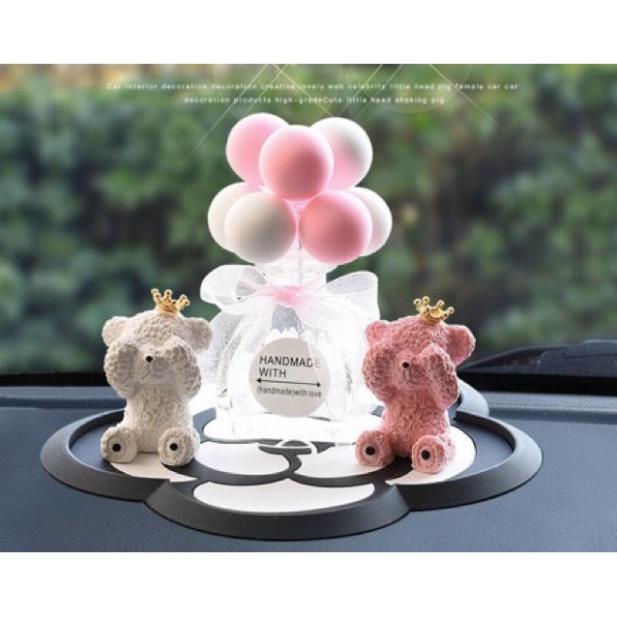 Decor Gấu bịt mắt trang trí taplo ô tô, phụ kiện xe hơi sáng tạo, hoặc để bàn làm việc có tặng kèm sáp thơm