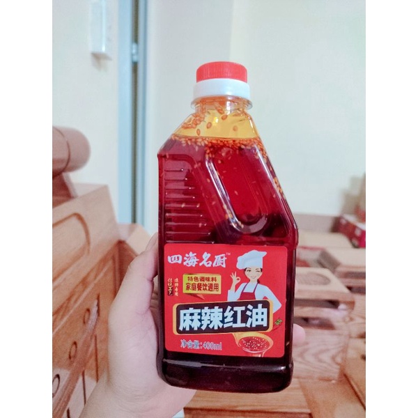 Dầu ớt vừng Tứ Xuyên chai 400ml hàng chuẩn