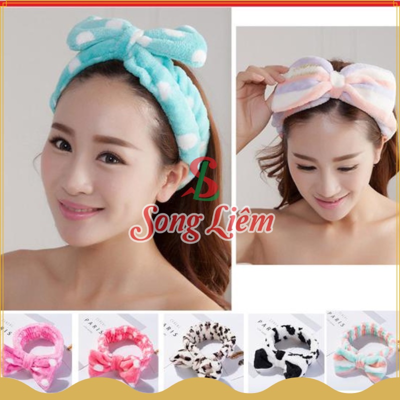 Băng đô rửa mặt tai thỏ, băng đô cài tóc sừng hươu dễ thương co giãn tiện dụng phong cách Hàn Quốc NPP Songliemshop