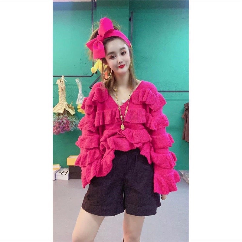 Váy len bèo nhiều tầng