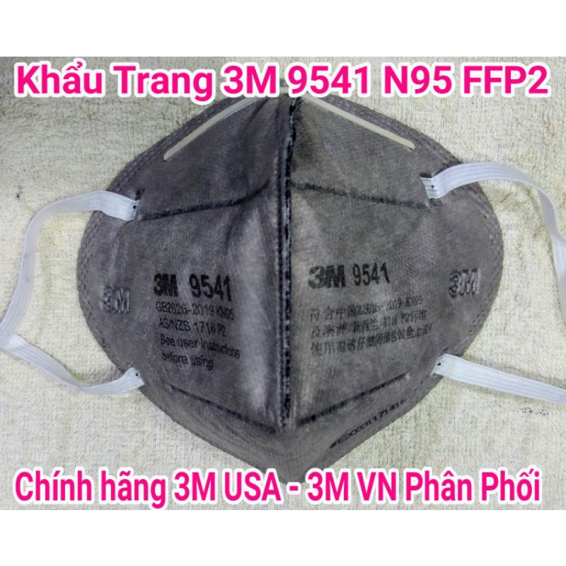 Khẩu trang 3M 9541 tiêu chuẩn N95 FFP2 chính hãng Mỹ, 3M VN phân phối.