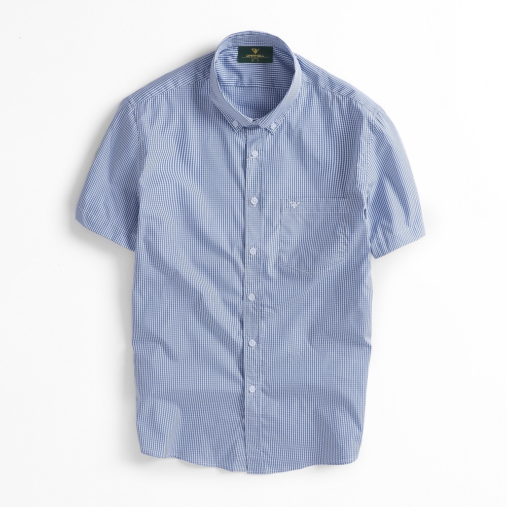 Áo sơ mi caro nam công sở DARNELL tay ngắn cao cấp ít nhắn thoáng mát, thấm hút mồ hôi DN512