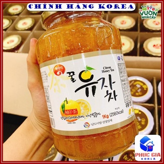 Chanh Mật Ong Hàn Quốc, Lọ 1kg - Mất Ong Chanh Tăng Đề Kháng, Phòng Đau Họng, Cảm Lạnh
