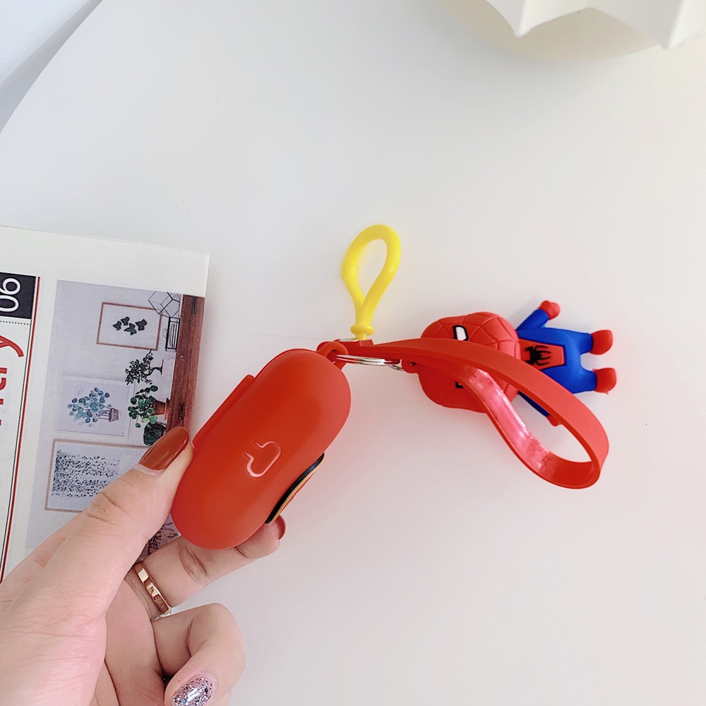 Vỏ bảo vệ hộp sạc tai nghe silicon họa tiết hoạt hình marvel gắn dây đeo chống rơi thích hợp cho airpods pro 13 3 pro