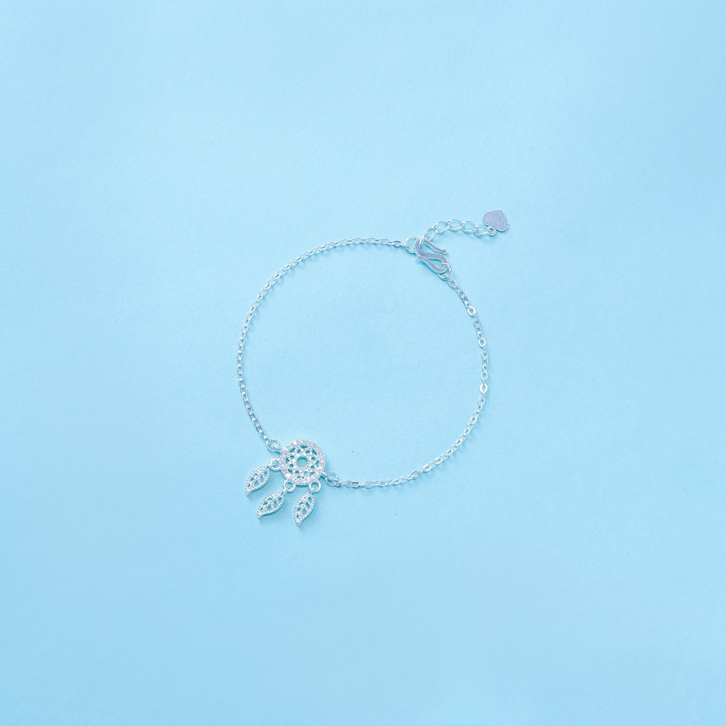 Lắc Tay Bạc Blue Peach Flower Dreamcatcher VN LT603