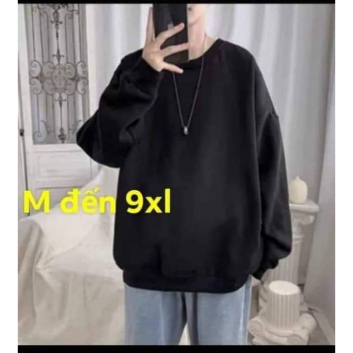 Áo sweater trơn nam nữ, tay dài, form rộng ( có bigsize đến 150kg )