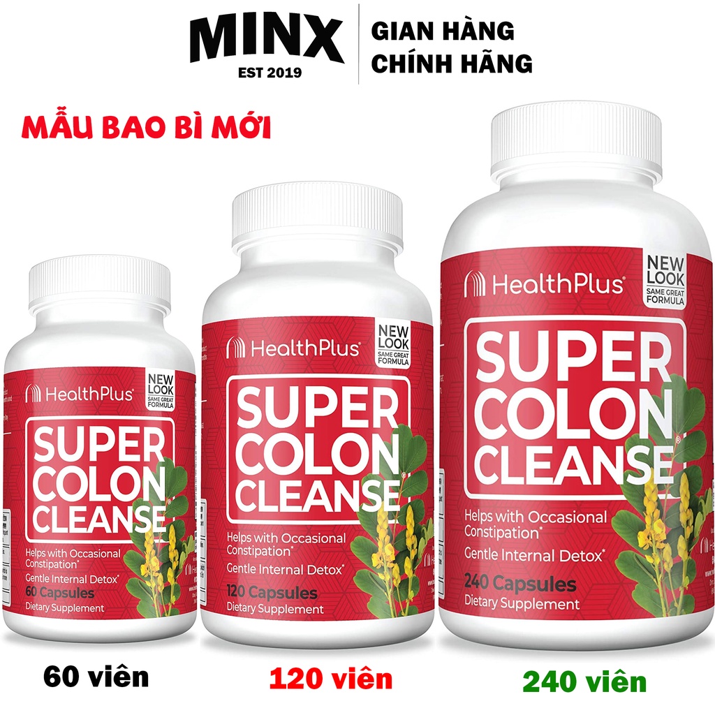 Viên uống Super Colon Cleanse hãng HeathPlus - Detox Ruột Colon Cleanse - Viên uống thải độc đại tràng - MINX Store