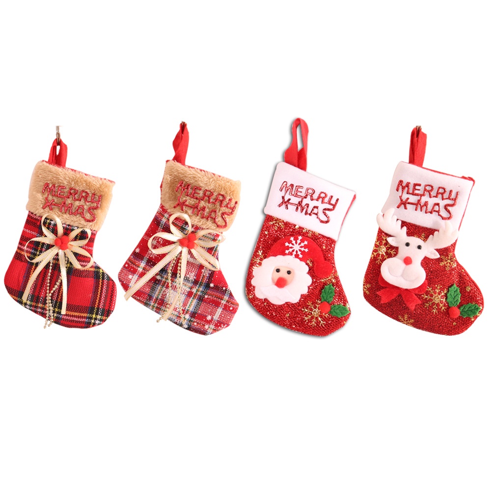 Tất Đựng Quà Giáng Sinh / Năm Mới Hình Ông Già Noel / Tuần Lộc / Tuần Lộc / Cây Thông