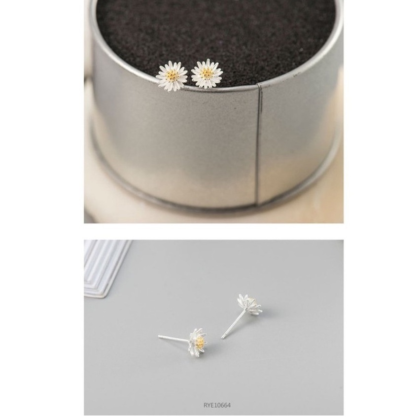 Khuyên tai bông hoa cúc họa mi bạc thật 925 DaLiA Jewelry bông tai bạc chuẩn cho nàng