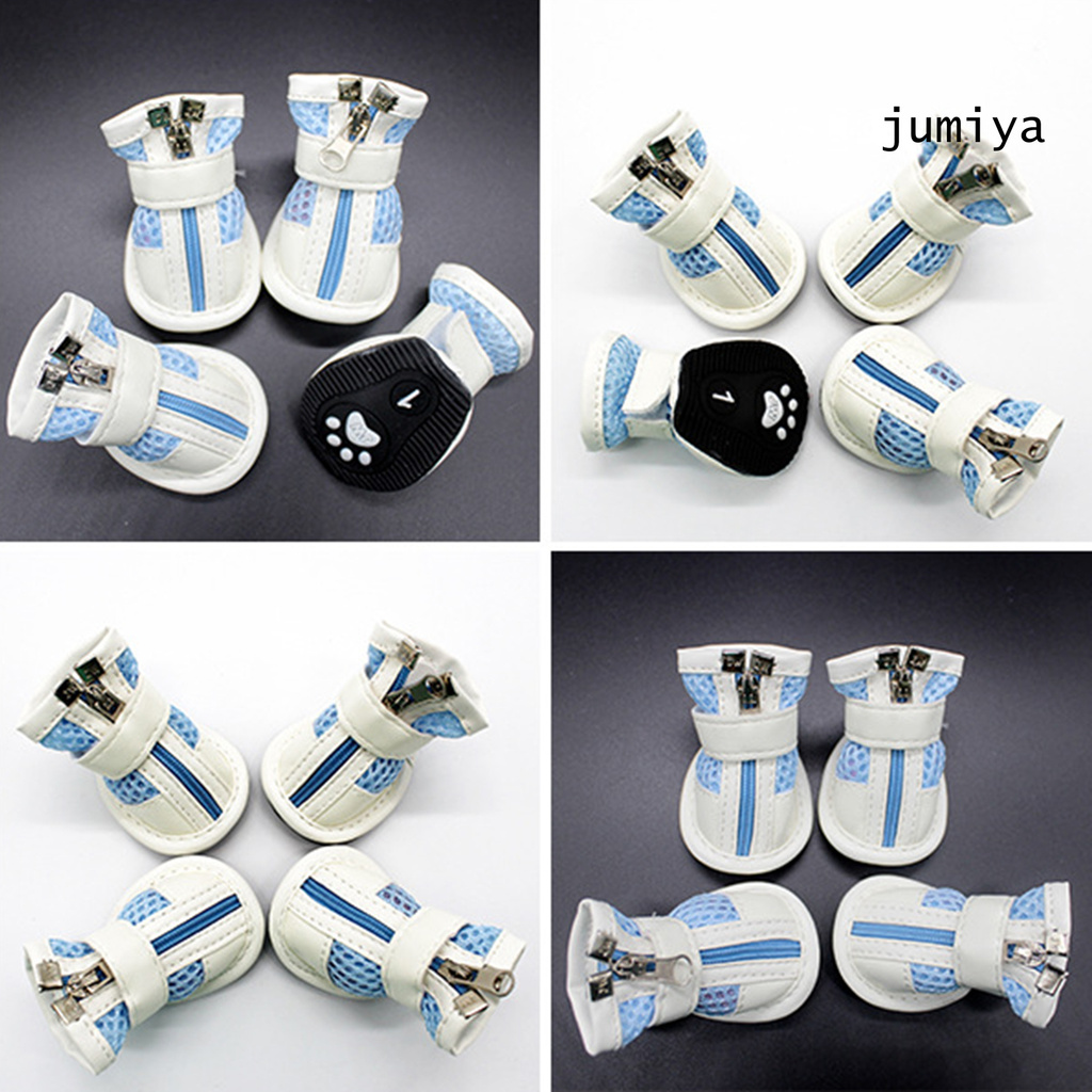 Giày sneaker kiểu lưới có khóa kéo thoáng khí cho thú cưng