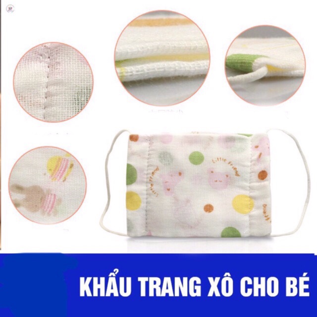 Khẩu trang vải xô xuất Nhật cho bé