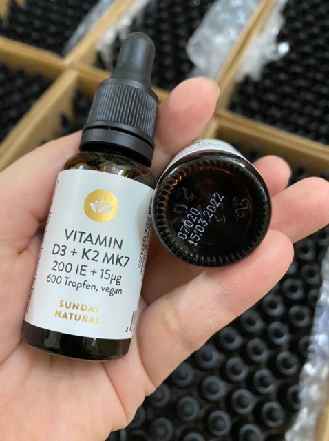 Vitamin D3 K2 Mk7 Sunday Natural 20ml Đức [Date 2022