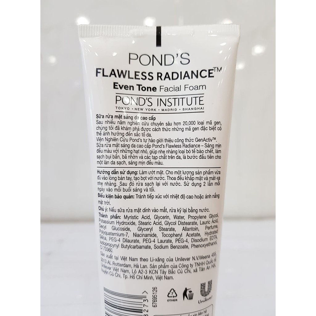 Sữa Rửa Mặt Trắng Da Cao Cấp POND'S Flawless White 100g