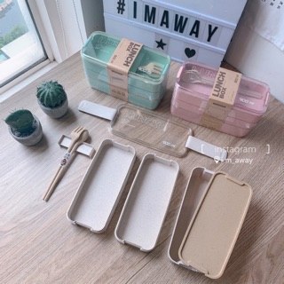 Hộp cơm nhựa 3 tầng - kèm muỗng nĩa ,lunch box
