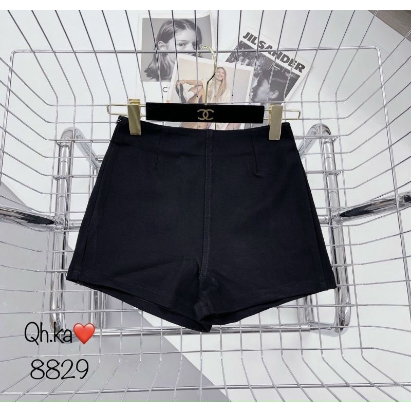Quần sooc ôm body co dãn khóa sườn hàng QC