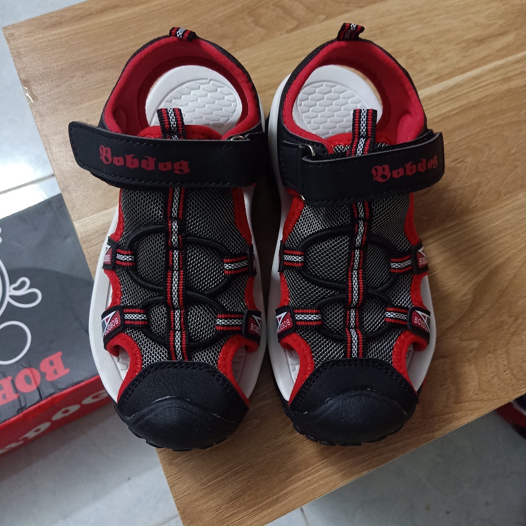 Sandal Bít mũi bé trai Bobdog siêu nhẹ cho bé từ 5-12 tuổi . Sẵn xanh cam 30,31,33