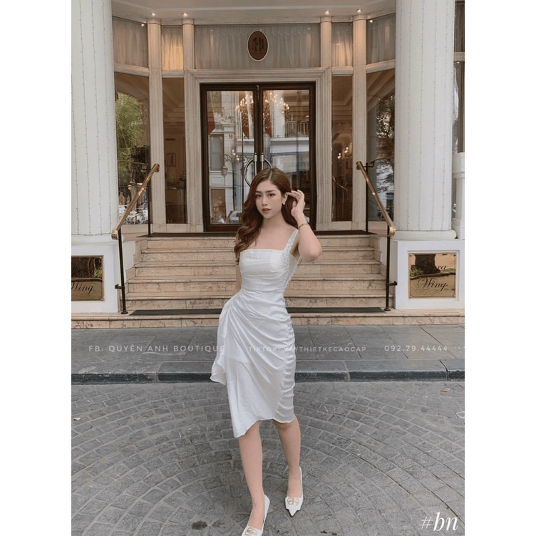 Đầm Body 2 Dây Bản To 2 Màu Chất Umi Đính Cườm Có Mút Mặc Đẹp Tôn Dáng NEW UNISEX