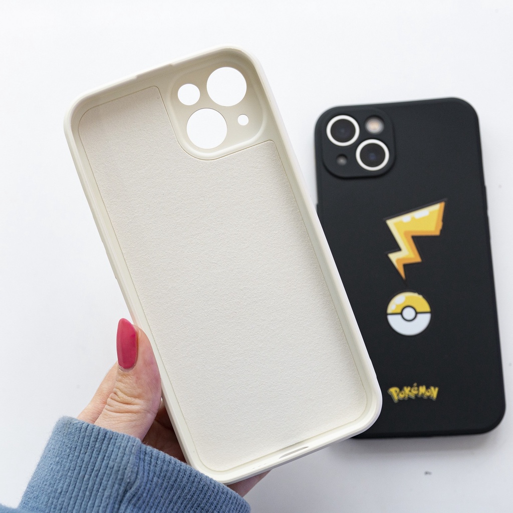 Ốp lưng iPhone Pokeball lót nỉ cao cấp chống sốc, case ốp ip chất liệu silicon xịn chống bẩn, PIKAPI Phụ Kiện Chính Hãng