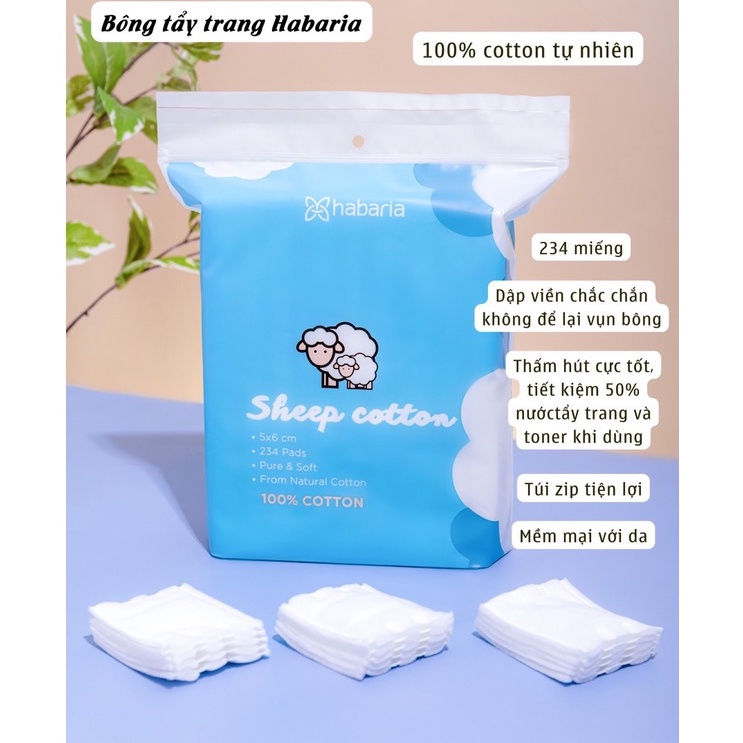Bông Tẩy Trang Habaria Sheep Cotton 234 Miếng