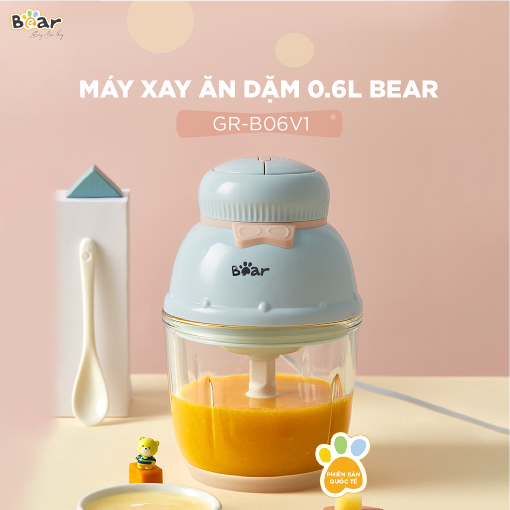 Máy Xay Ăn Dặm Bear 0,6L Xay Ăn Dặm, Sinh Tố Đa Năng Nhỏ Gọn Tiện Lợi Chất Liệu Cao Cấp An Toàn Cho Bé B06V1