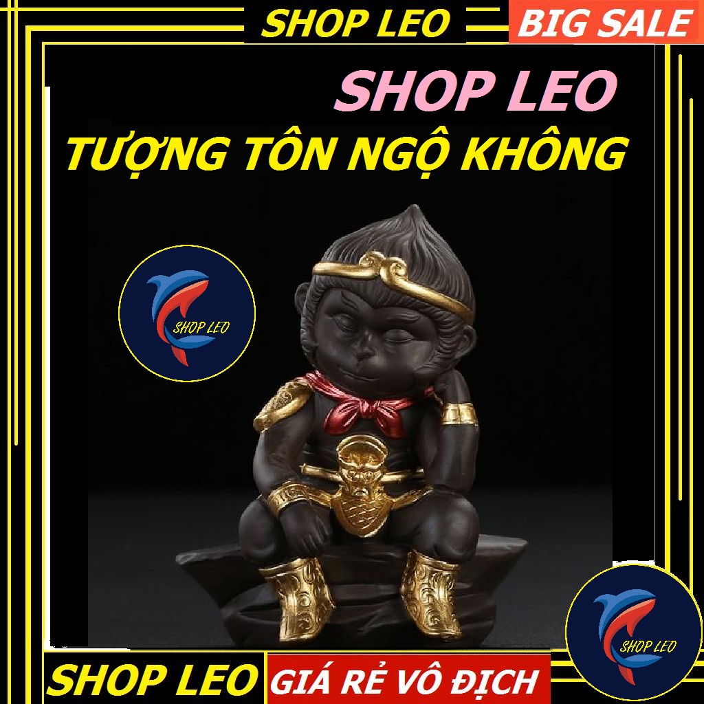 Tượng ngộ không 11,5*9cm - tượng khỉ hầu vương - Trang trí bể cá - hồ thủy sinh - shopleo