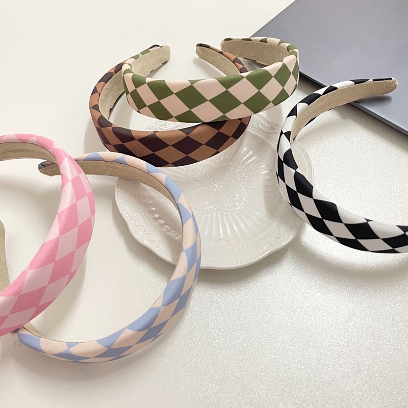 Băng Đô Cài Tóc Họa Tiết Sọc Caro Thời Trang