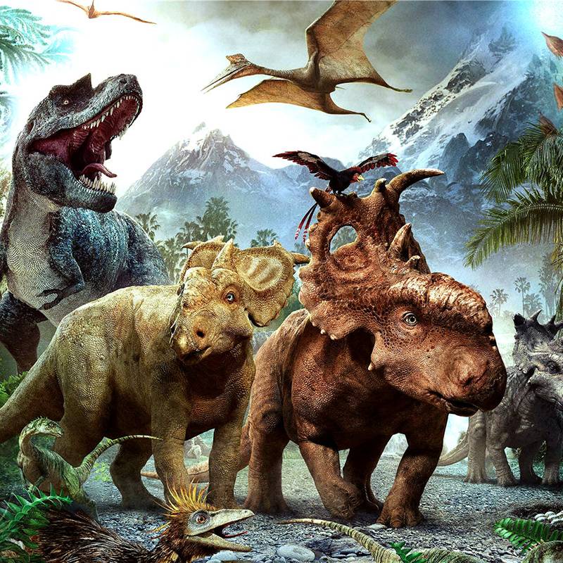 Giấy Dán Tường 3D Hình Khủng Long Hoạt Hình Bằng Vải Không Dệt Trang Trí Phòng Khách / Phòng Ngủ Cho Bé