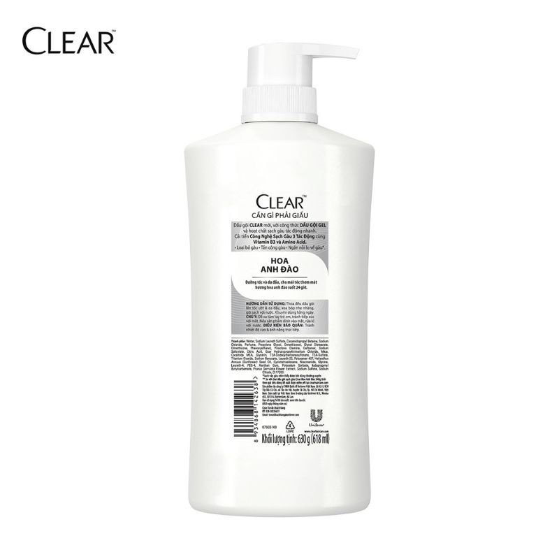 (BIG SALE) Dầu gội Sạch Gàu Clear Hoa Anh Đào 630g