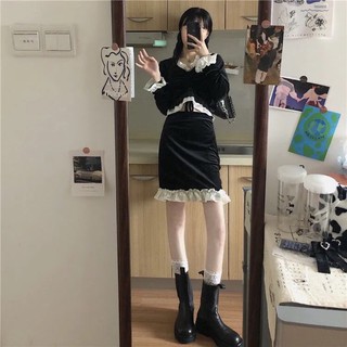 [ORDER] SET ÁO VÁY NHUNG M26 ULZZANG (ảnh thật up cuối)