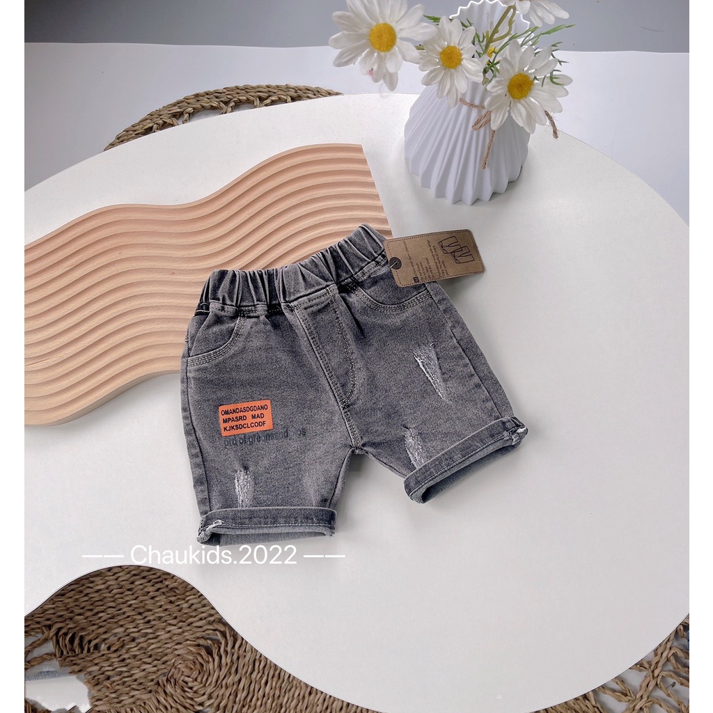 Quần bò Jeans cho bé trai Kidbabyonline K105- quần short bò cho bé trai từ 7-20kg