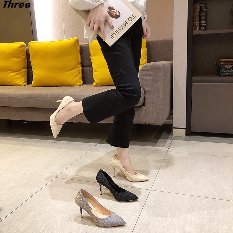 Women's shoes, high heels, single shoes, women's all-match stiletto, pointed toe, shallow mouth design, niche temperament