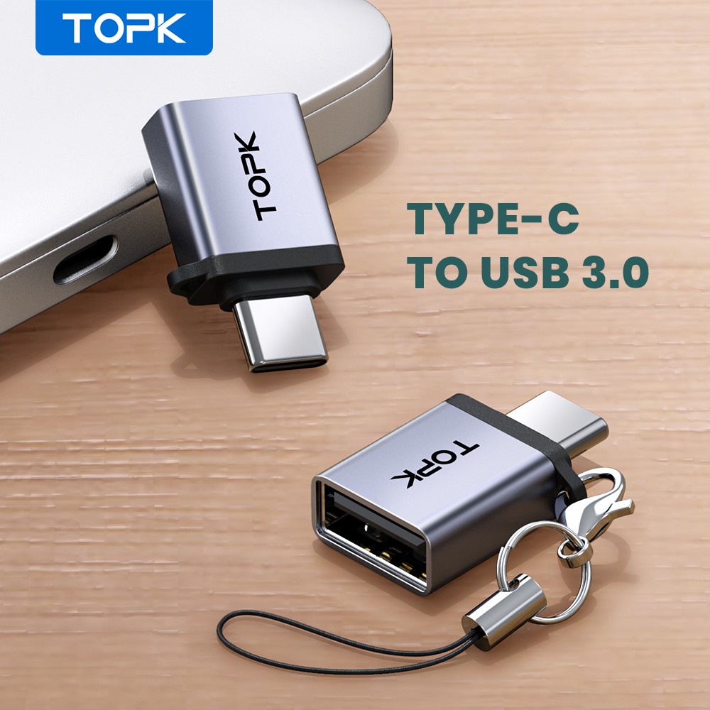 Đầu chuyển đổi OTG TOPK AT06 cổng Type C sang USB 3.0 chất lượng cao