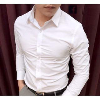 Áo sơ mi nam dài tay Hàn Quốc vải lụa thái chống nhăn