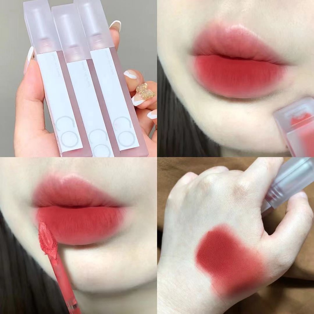 Son Môi Bùn Dạng Ống Màu Trắng Dâu Tây Trong Suốt Có Vỏ Màu Trắng