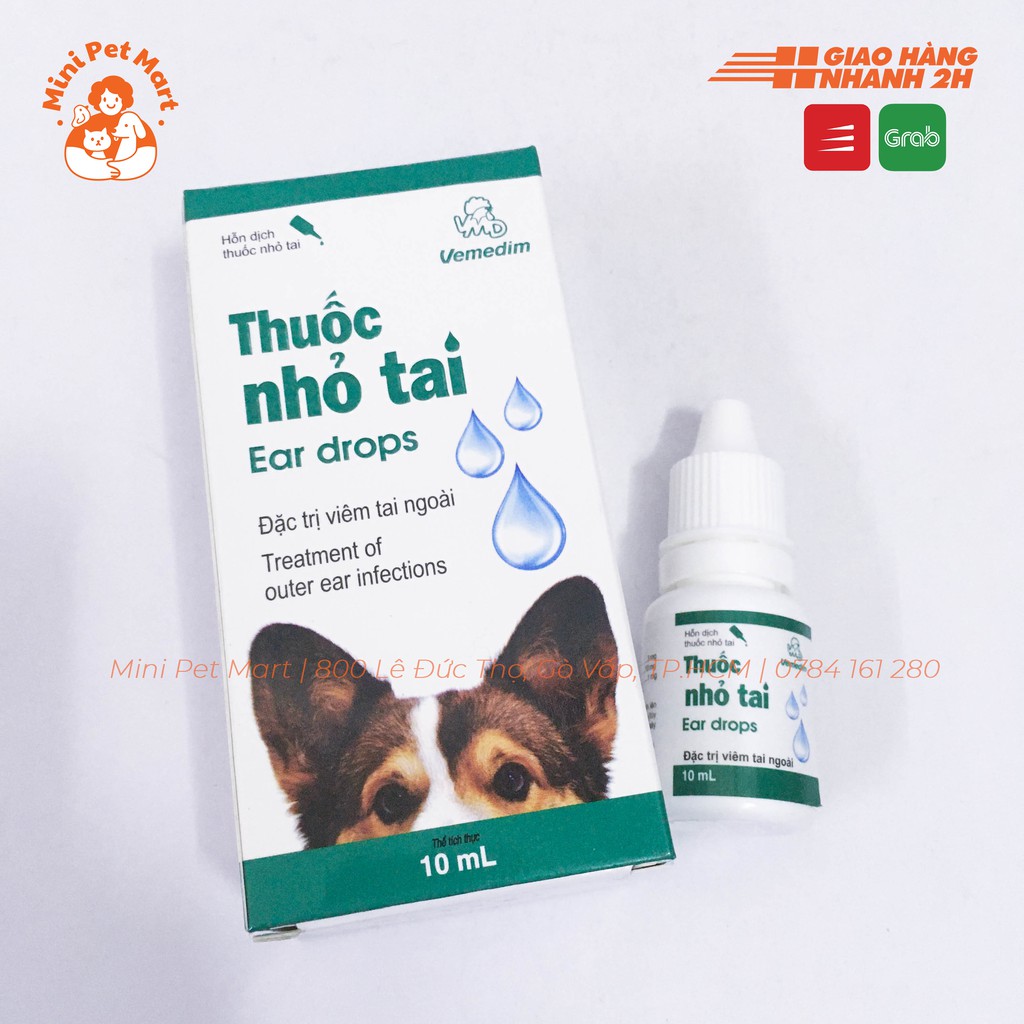 Thuốc nhỏ trị viêm tai ngoài cho chó mèo VEMEDIM 10ml