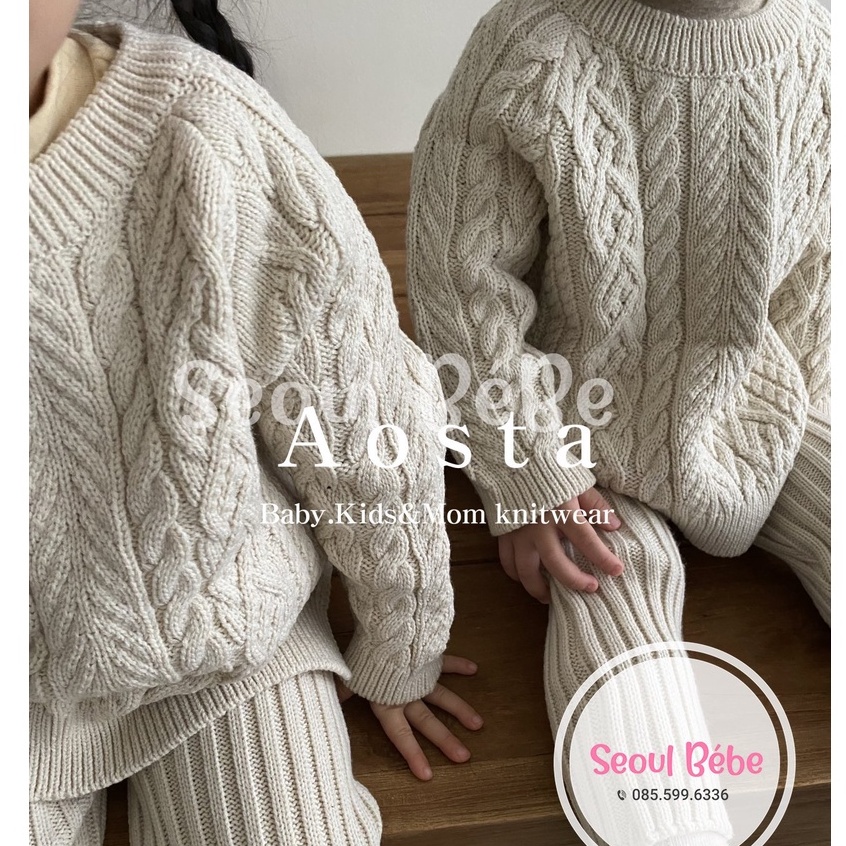 Áo len vặn thừng Aosta Twisted Knit cho bé made in Korea