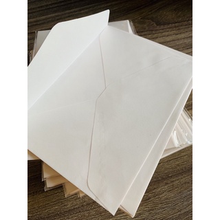 XẤP BAO THƯ 5 CÁI (giấy kem nhạt phớt hồng) [Aiko ST]