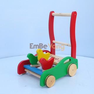 Xe tập đi bằng gỗ cho bé mẫu Ô TÔ hàng chính hãng Em Bé Vàng CAO CẤP