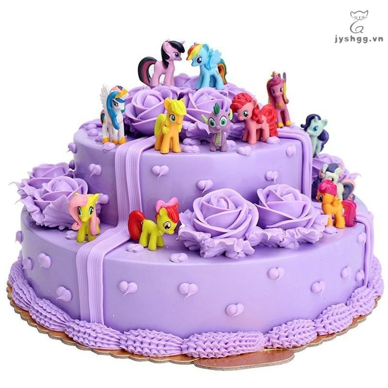 Bộ 12 Topper Trang Trí Bánh Kem Hình Con Ngựa Pony