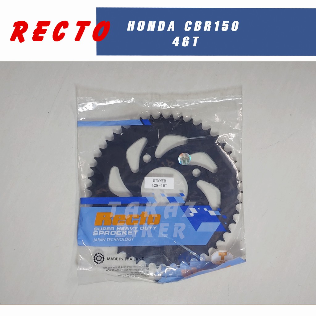 B3  Nhông Hoặc Dĩa 15T x 46T Recto xe Honda CBR 150 Hàng Thái Lan PKN