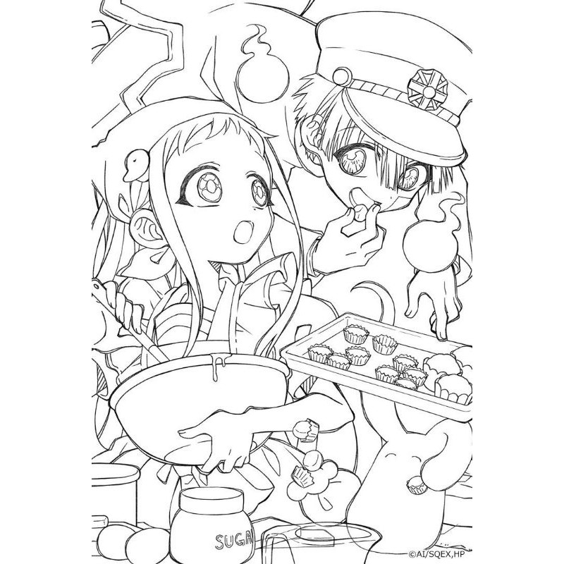 [siêu rẻ]tranh tô màu nước anime chibi line art _250gsm, khổ a5_a4