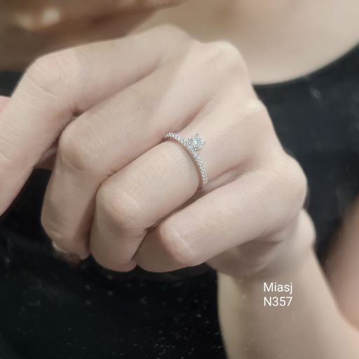 Nhẫn nữ bạc Ý S925 MiASJ N357 đá CZ nhân tạo cao cấp sang trọng