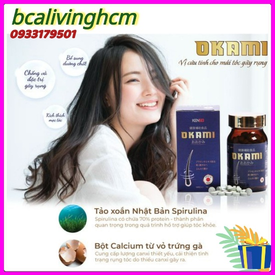 Viên uống hỗ trợ kích mọc tóc OKAMI Nhật Bản ngăn ngừa rụng, nuôi dưỡng phục hồi nang tóc khỏe .