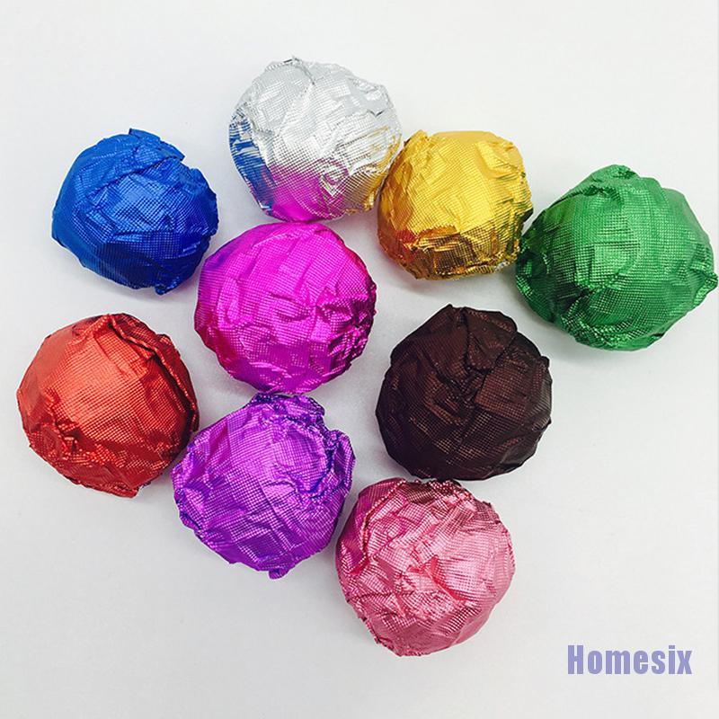 Set 100 giấy nhôm gói kẹo/sô cô la/đường nhiều màu tiện dụng